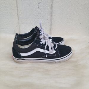 Vans Unisex Old Skool sneakers blk/wht thick sole suede canvas Mens 5.5 Women 7